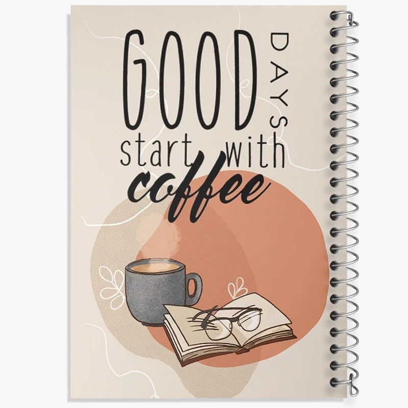 دفتر مشق 100 برگ خندالو طرح Good Days Start With Coffee کد F11042