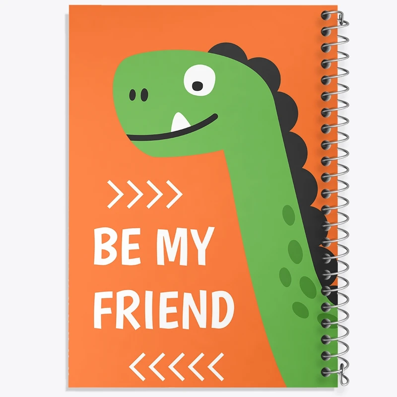 دفتر طراحی 50 برگ خندالو طرح دایناسور کیوت کد N604