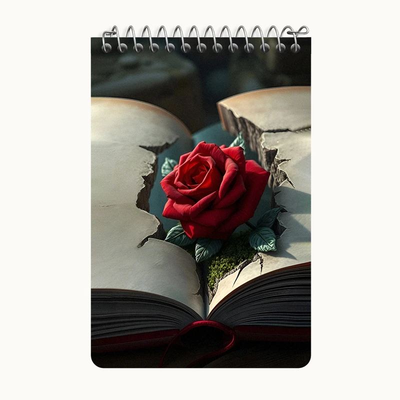 دفتر یادداشت 50 برگ خندالو طرح گل رز کد F6674