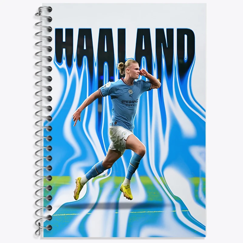 دفتر زبان 50 برگ خندالو مدل سه خط طرح ارلینگ هالند (Erling Haaland) کد F14275