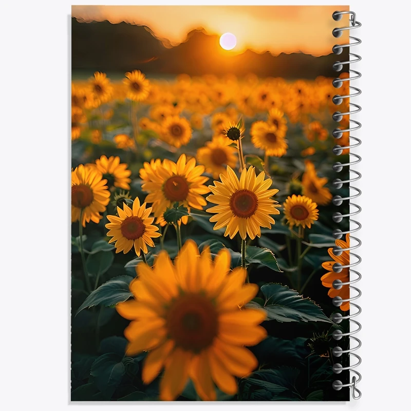 دفتر طراحی 50 برگ خندالو طرح گل آفتابگردان کد F9905