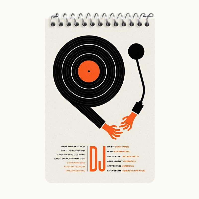 دفتر یادداشت 50 برگ خندالو طرح DJ کد F7440