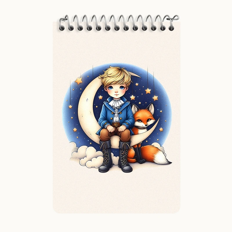 دفتر یادداشت 50 برگ خندالو طرح شازده کوچولو (The Little Prince) کد F6136