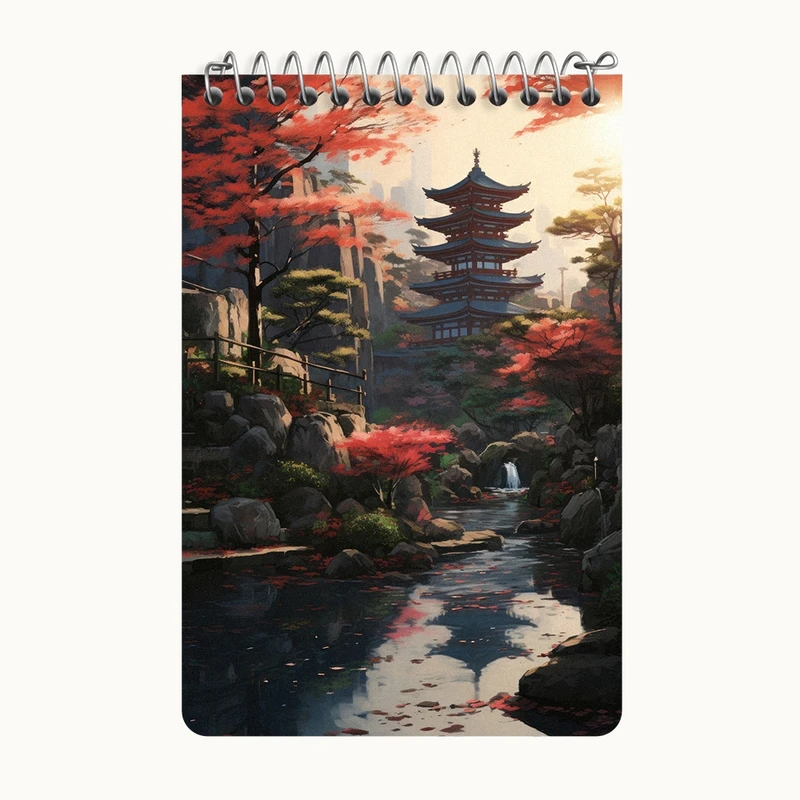 دفتر یادداشت 50 برگ خندالو طرح خانه ی ژاپنی کد F3576