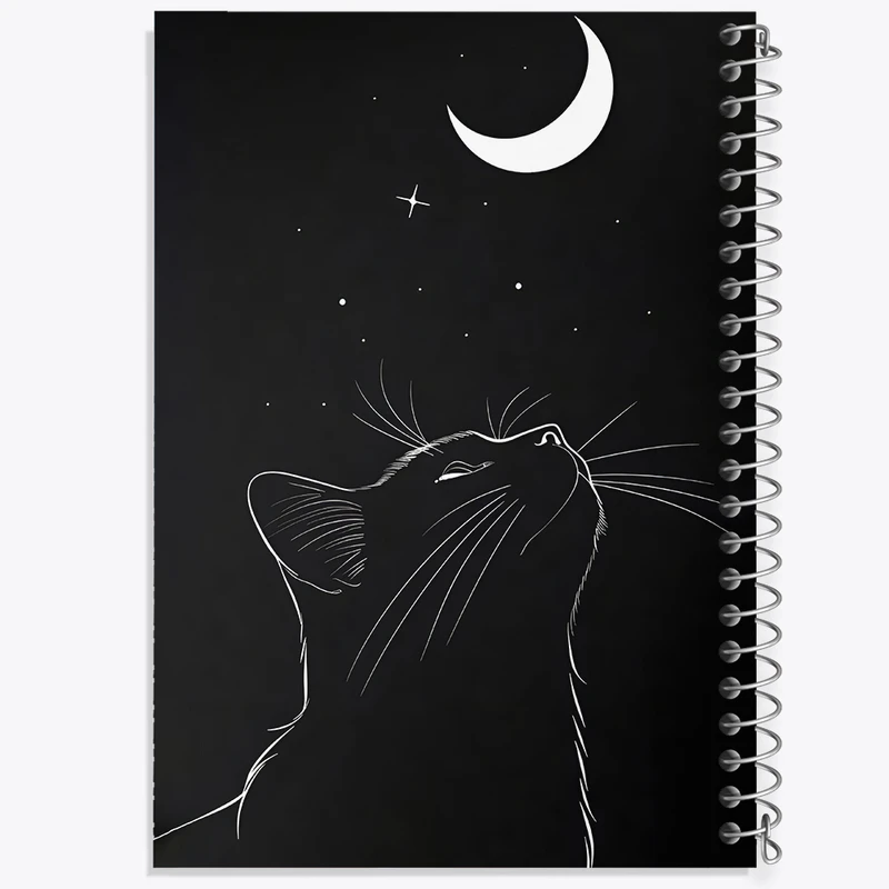 دفتر مشق 100 برگ خندالو طرح گربه و ماه کد F3822