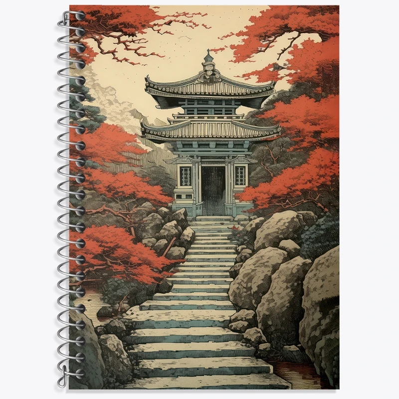 دفتر لغت 50 برگ خندالو طرح خانه ی ژاپنی کد F3579