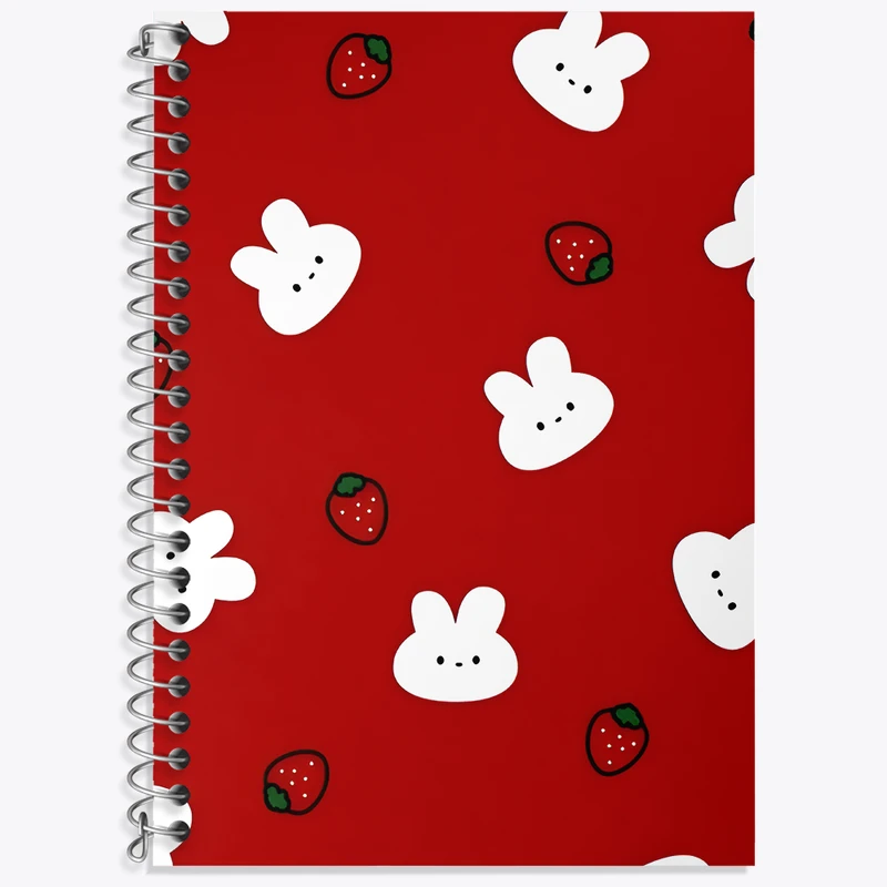 دفتر زبان دوخط 50 برگ خندالو طرح پترن خرگوش کد N7092