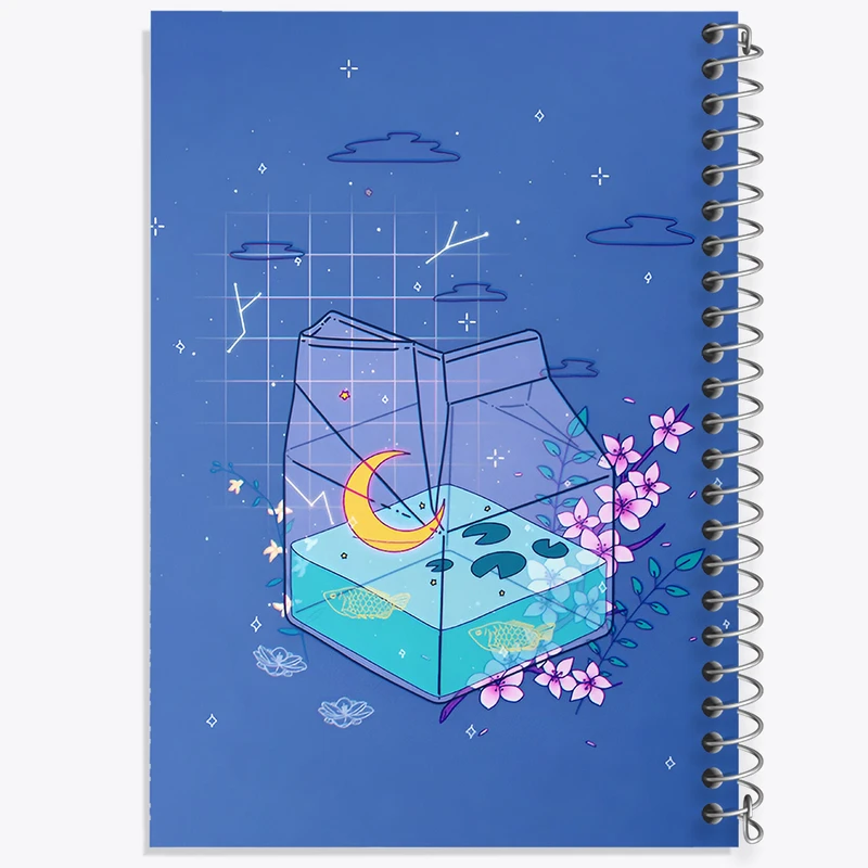 دفتر مشق 100 برگ خندالو طرح ماه و ماهی کد N6575