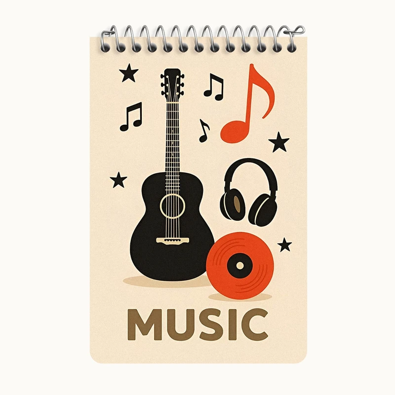 دفتر یادداشت 50 برگ خندالو طرح گیتار و موزیک کد F14181