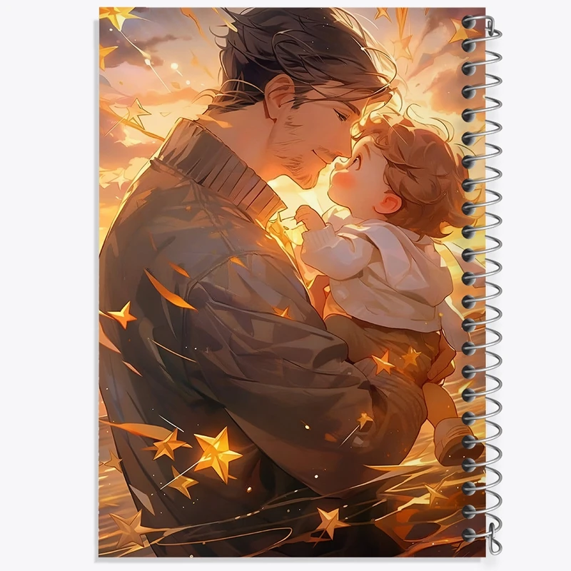 دفتر ژورنال نویسی 50 برگ خندالو مدل نقطه ای طرح پدر و پسر کد F12914