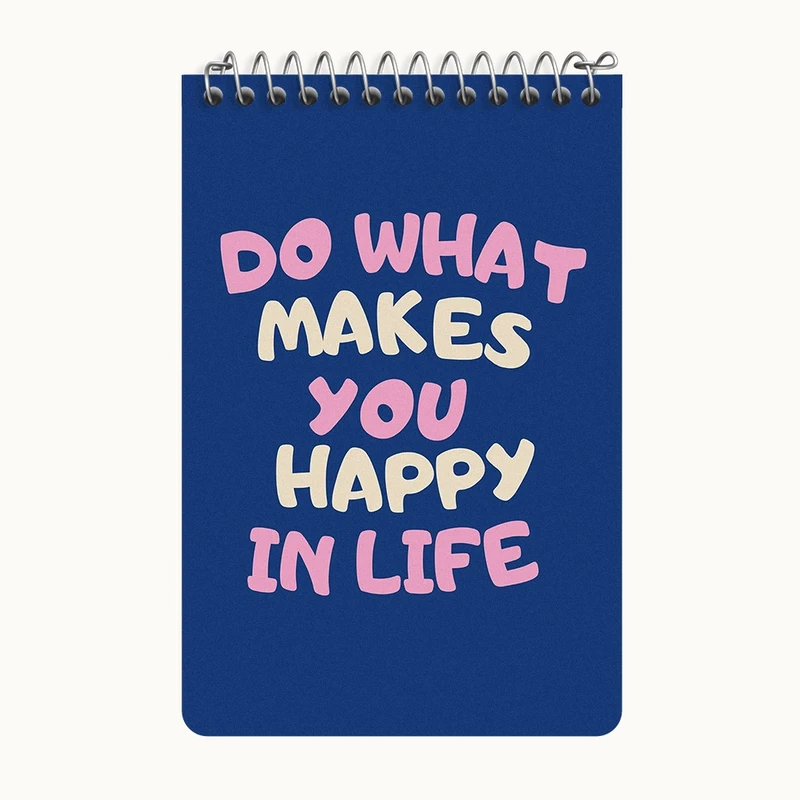 دفتر یادداشت 50 برگ خندالو طرح Do What Makes You Happy In Life کد F11895