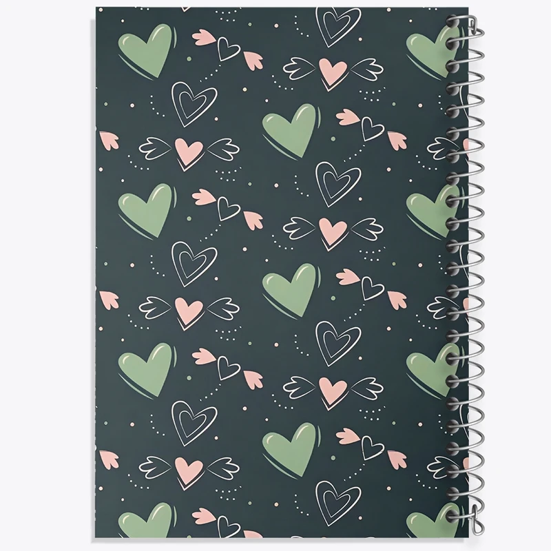 دفتر طراحی 50 برگ خندالو طرح پترن قلبی کد N6065