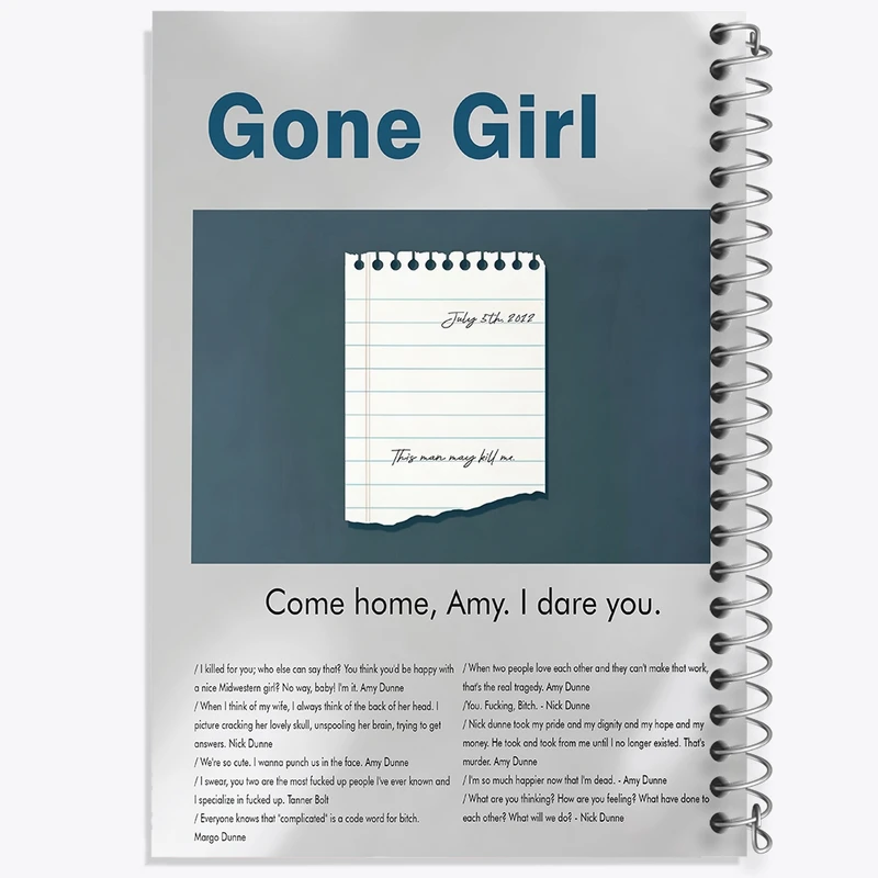 دفتر لیست خرید 50 برگ خندالو طرح دختر گمشده (Gone Girl) کد F13828