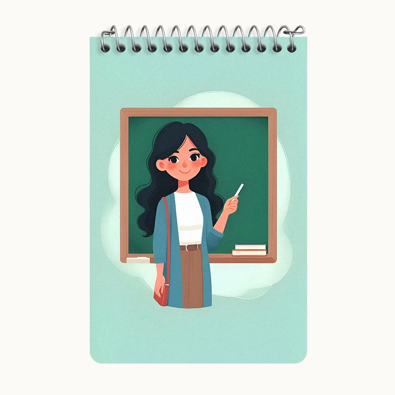 دفتر یادداشت 50 برگ خندالو طرح معلم کد F8007