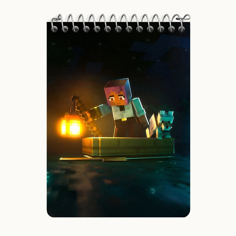 دفتر یادداشت 50 برگ خندالو طرح بازی ماینکرافت (Minecraft) کد N8662