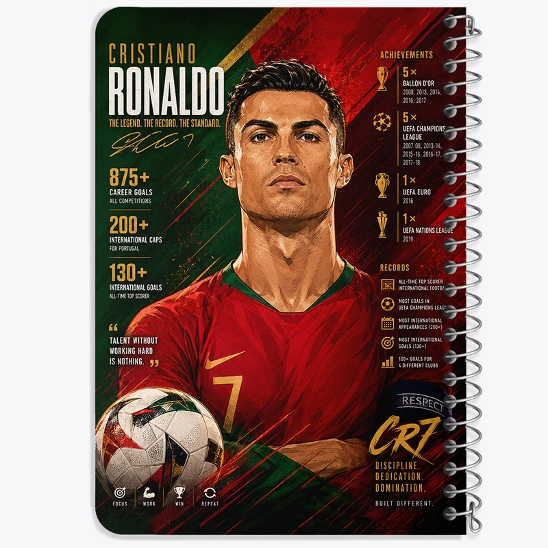 دفتر یادداشت 50 برگ خندالو طرح کریستیانو رونالدو (Cristiano Ronaldo) کد F14656