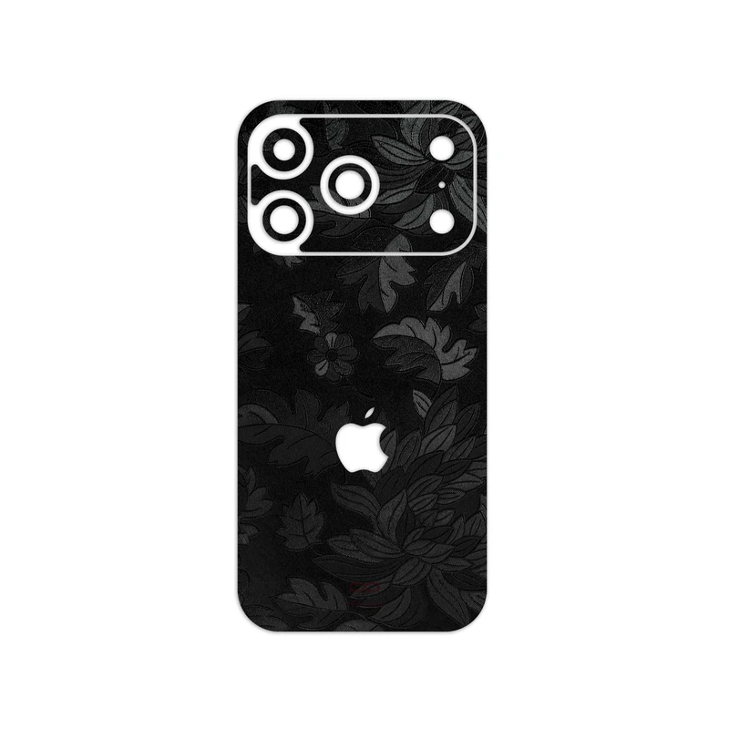 برچسب پوششی ماهوت مدل Black-Wildflower مناسب برای گوشی موبایل اپل iPhone 17 Pro