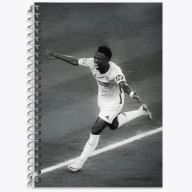 دفتر زبان 50 برگ خندالو مدل سه خط طرح وینیسیوس جونیور (Vinicius Junior) کد F14294