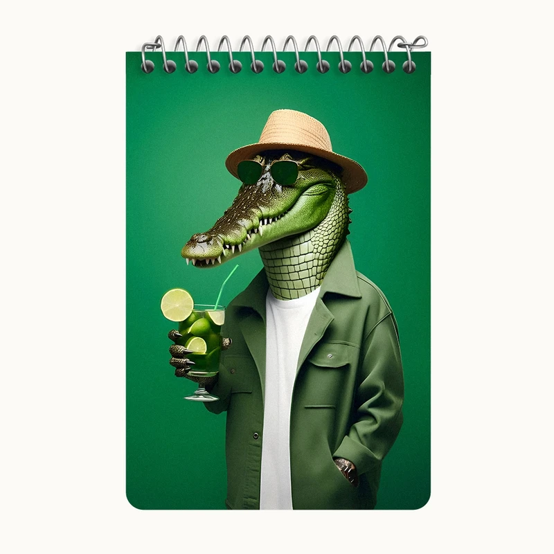 دفتر یادداشت 50 برگ خندالو طرح تمساح بامزه کد F7172