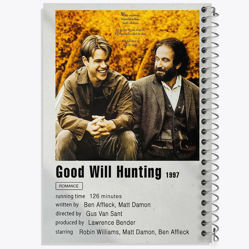 دفتر شطرنجی 50 برگ خندالو طرح ویل هانتینگ نابغه (Good Will Hunting) کد F11918