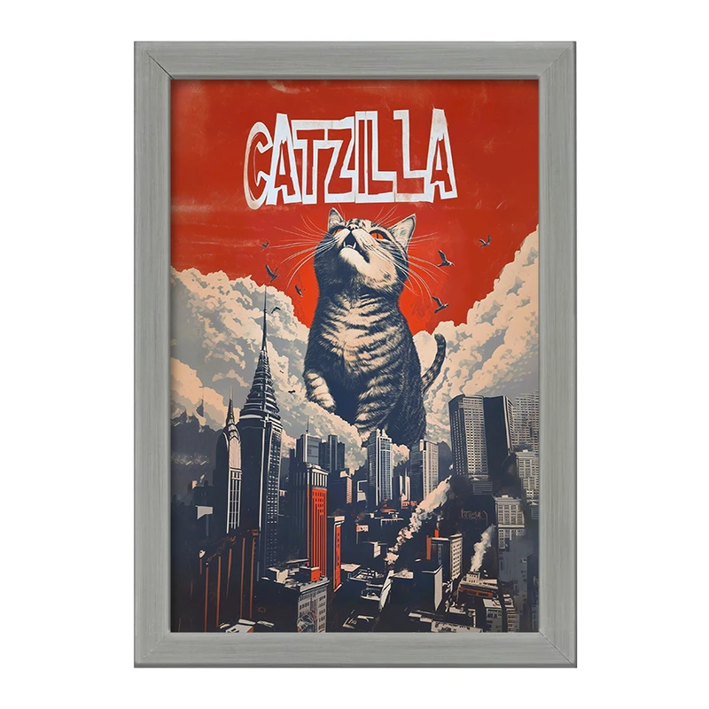 تابلو خندالو طرح کت زیلا (Catzilla) کد F13711