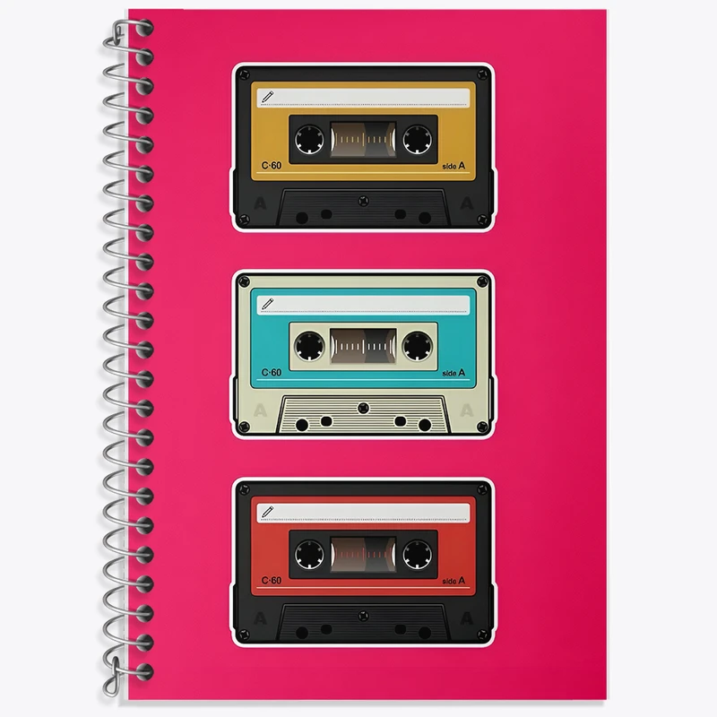 دفتر زبان 50 برگ خندالو مدل دو خط طرح نوار کاست کد F9711