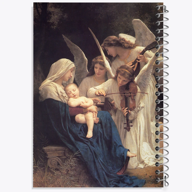 دفتر نقاشی 50 برگ خندالو طرح نقاشی آهنگ فرشتگان اثر ویلیام آدولف بوگرو کد F12208