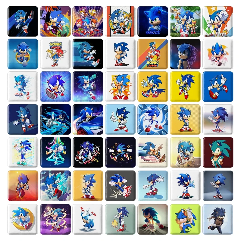 مگنت خندالو طرح سونیک (Sonic) کد 174 مدل مربعی مجموعه 49 عددی