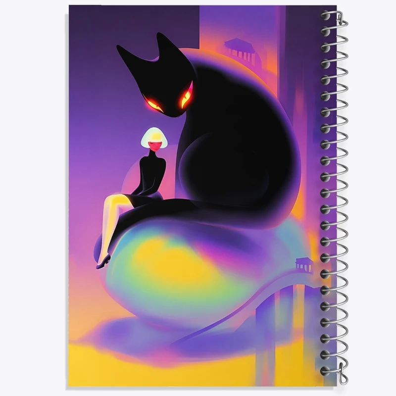 دفتر شطرنجی 50 برگ خندالو طرح گربه و دختر کد N6261