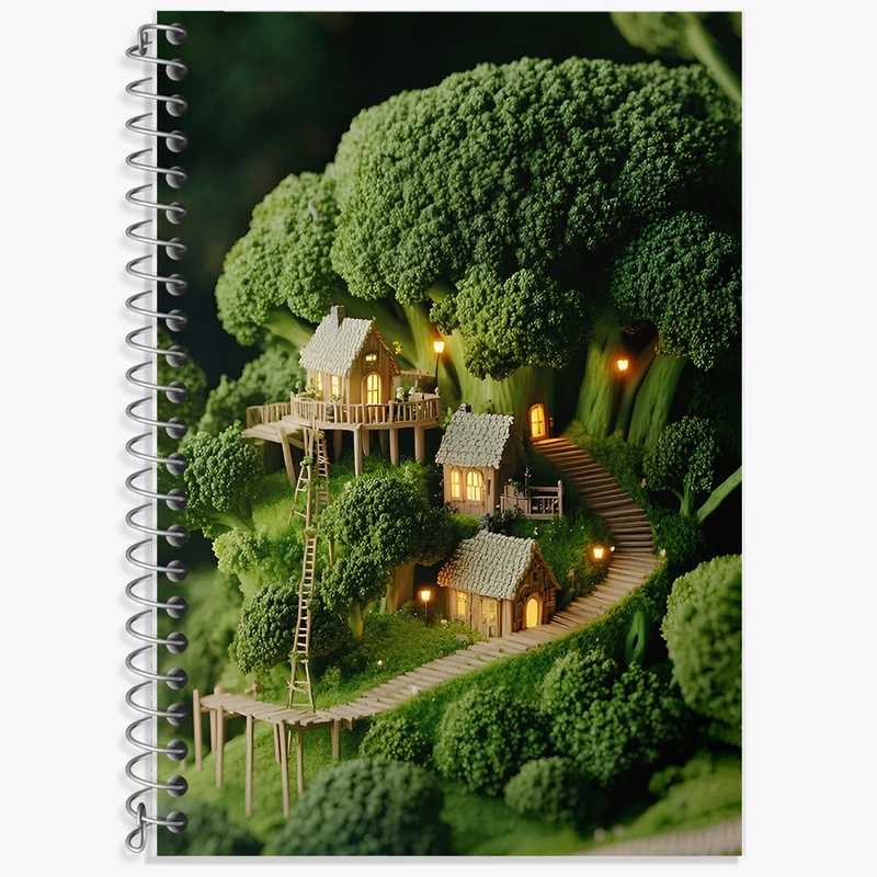 دفتر لغت 50 برگ خندالو طرح کلبه های جنگلی کد F12744