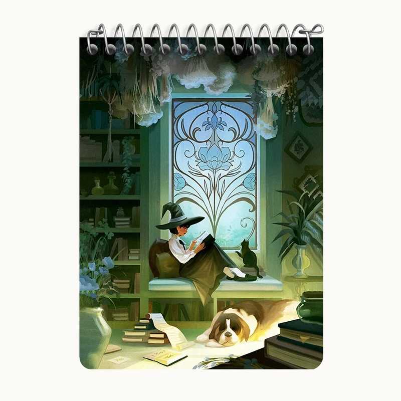 دفتر یادداشت 50 برگ خندالو طرح زنی در حال مطالعه کد N6305