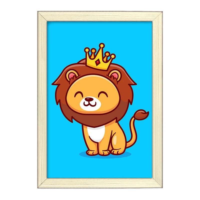 تابلو خندالو طرح حیوانات بامزه شیر کد 25402