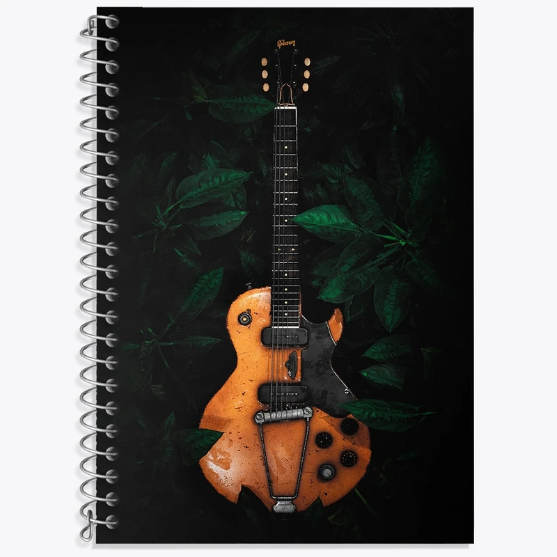 دفتر زبان 50 برگ خندالو مدل سه خط طرح گیتار الکتریک (Electric guitar) کد N8066