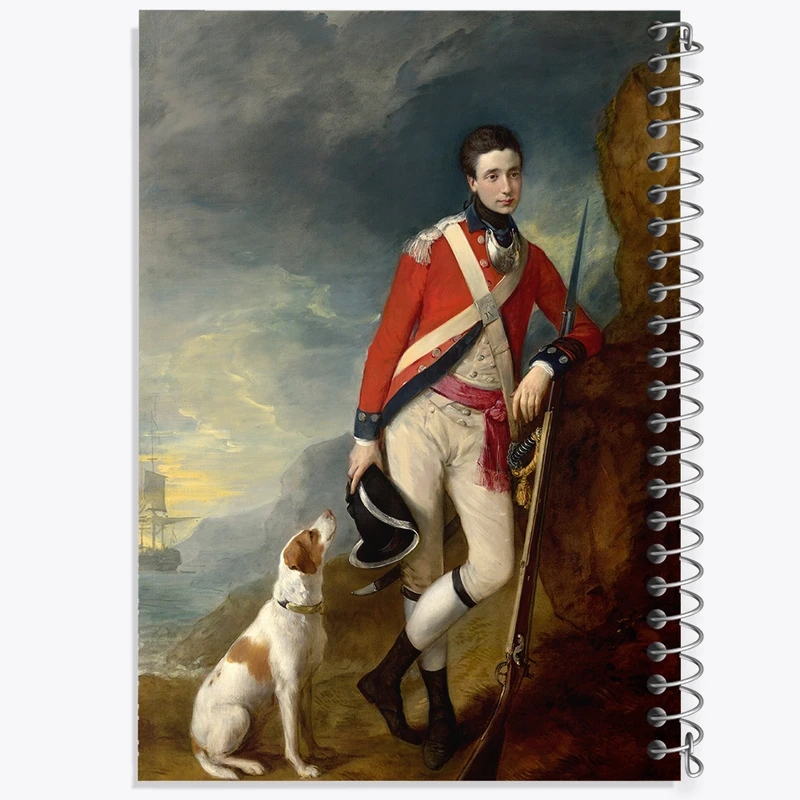 دفتر لیست خرید 50 برگ خندالو طرح نقاشی افسر هنگ چهارم پیاده اثر توماس گینزبرو کد F12488