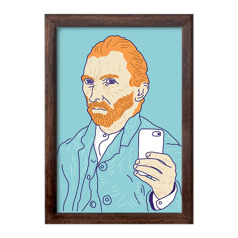 تابلو خندالو طرح سلف پرتره ونگوگ  کد 3733