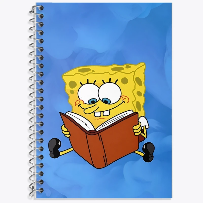 دفتر زبان 50 برگ خندالو مدل سه خط طرح باب اسفنجی کد F8600