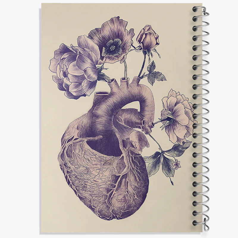 دفتر مشق 50 برگ خندالو طرح قلب (Heart) کد F14049