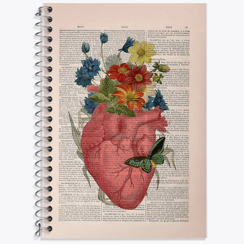 دفتر زبان 50 برگ خندالو مدل سه خط طرح قلب (Heart) کد F14043