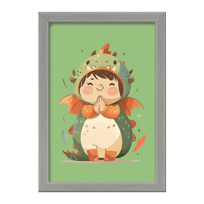 تابلو خندالو طرح دختر اژدهایی کیوت کد F7410