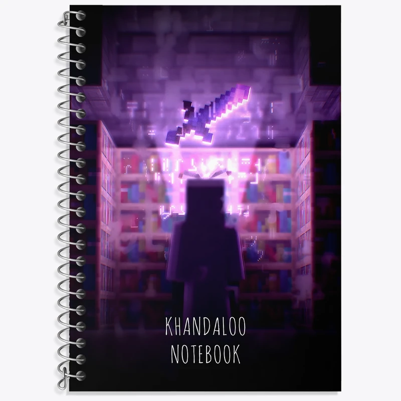 دفتر زبان 50 برگ خندالو مدل سه خط طرح بازی ماینکرافت (Minecraft) کد N8768