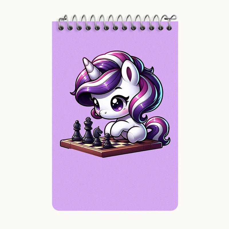 دفتر یادداشت 50 برگ خندالو طرح اسب تک شاخ کیوت کد F7720