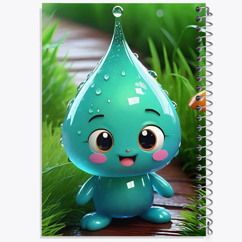 دفتر مشق 50 برگ خندالو طرح قطره آب کیوت کد F11526