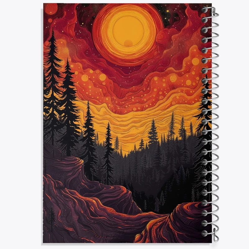 دفتر طراحی 50 برگ خندالو طرح منظره غروب کد F3057