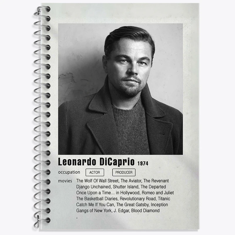 دفتر زبان 50 برگ خندالو مدل دو خط طرح لئوناردو دی‌کاپریو (Leonardo DiCaprio) کد F11201