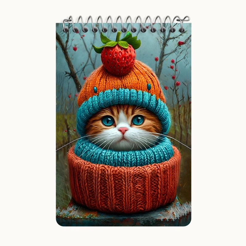 دفتر یادداشت 50 برگ خندالو طرح گربه سرمایی کد F12814