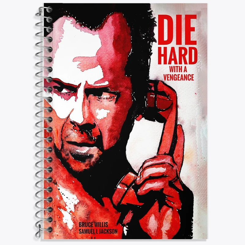 دفتر زبان 50 برگ خندالو مدل سه خط طرح جان سخت (Die Hard) کد F11370