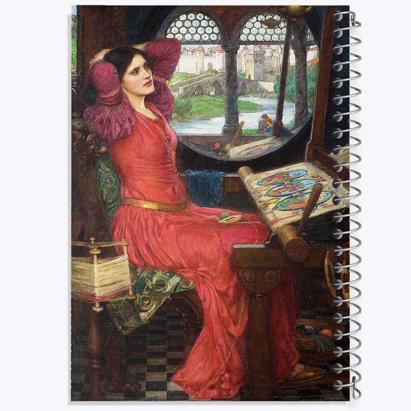 دفتر نقاشی 50 برگ خندالو طرح نقاشی بانوی شالوت اثر جان ویلیام واترهاوس کد F12403
