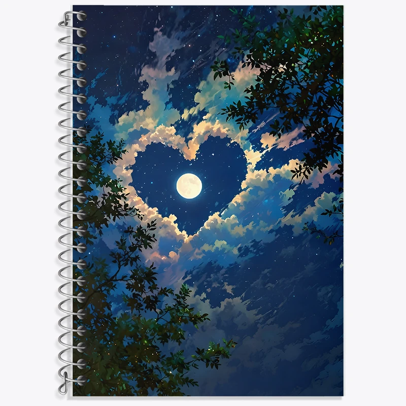 دفتر نت موسیقی 50 برگ خندالو طرح آسمان و ماه کد F11604