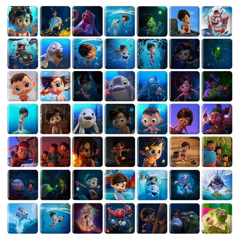 پیکسل خندالو طرح پسر دلفینی کد 201 مدل مربعی مجموعه 49 عددی