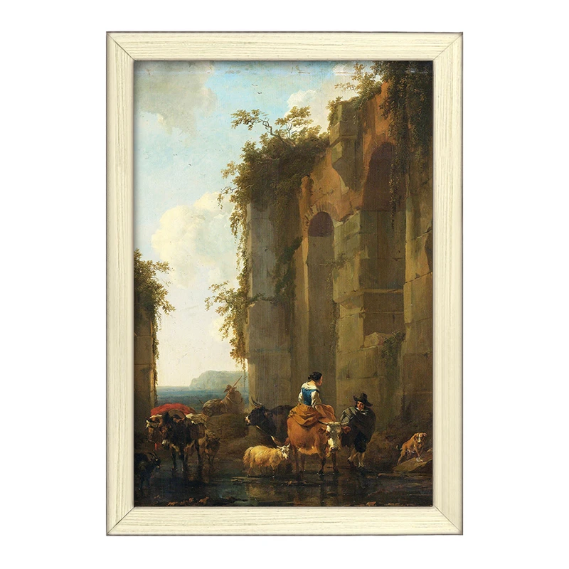 تابلو خندالو طرح نقاشی ویرانه ها در ایتالیا اثر نیکلاس پیترز برچم کد F12324